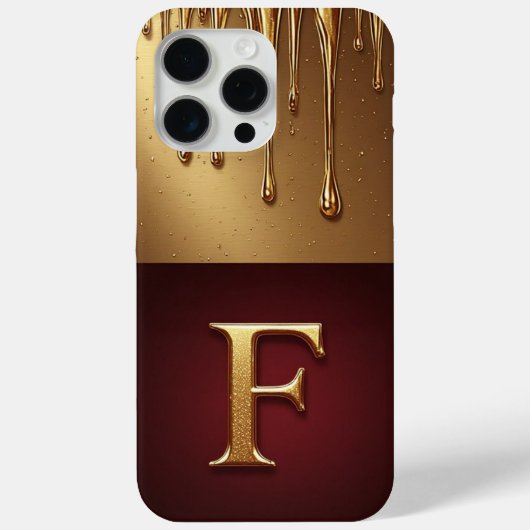💎 Fancy Glitter F Monogramm mit tröpfelndem Liqui Case-Mate iPhone Hülle (Rückseite)