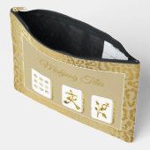 Fancy Gold and Tan Mahjong Tile Pouch Zubehörtasche (Offen)