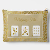 Fancy Gold and Tan Mahjong Tile Pouch Zubehörtasche (Rückseite)