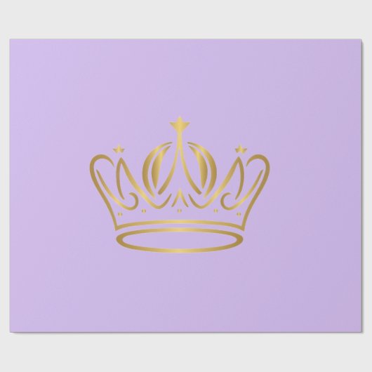 fancy golden crown iconed purple gift  geschenkpapier (Flach)