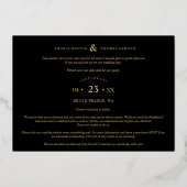 Fancy Golden Minimalist Branches Frame 4 Photos Folieneinladung (Rückseite)