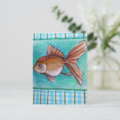 Fancy Goldfisch Postkarte (Stehend Vorderseite)