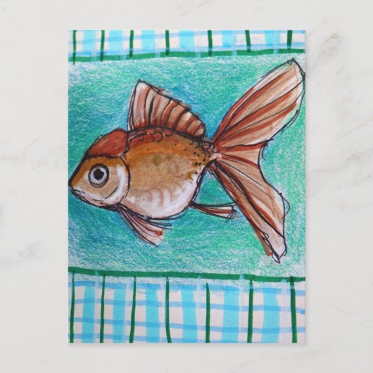 Fancy Goldfisch Postkarte (Vorderseite)