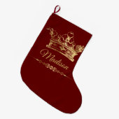 Fancy Goldkrone Großer Weihnachtsstrumpf (Vorderansicht (hängend))