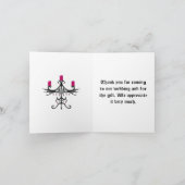 Fancy Gothic candelabra thank you wedding Dankeskarte (Innenseite)