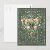 Fancy Green Steampunk Schmetterling Postkarte (Vorne/Hinten)