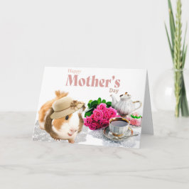 Fancy Guinea Pig Tea Party Mother's Day Karte