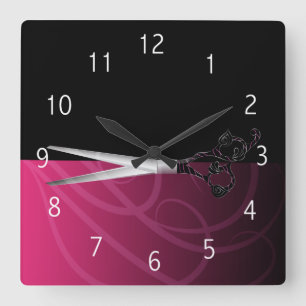 Fancy hair salon clock quadratische wanduhr