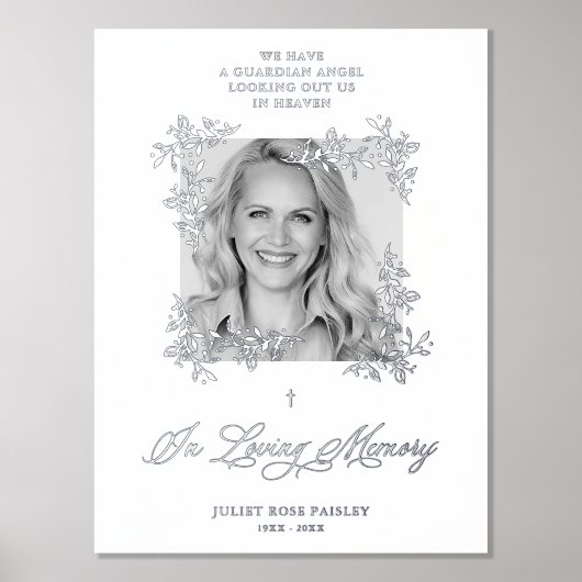 Fancy Hand Lettered Chic Flourish Photo Memorial Foliendrucke (Vorderseite)