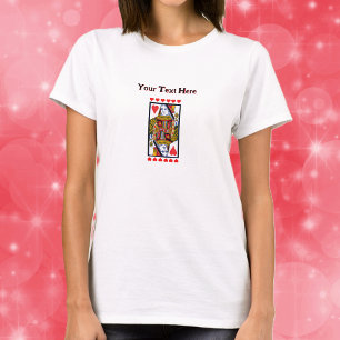 Fancy Heart Dame Spielkartenreihen Rote Herzen T-Shirt