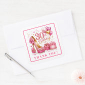 Fancy Hot Pink Glitter 30. Geburtstag Aufkleber (Umschlag)