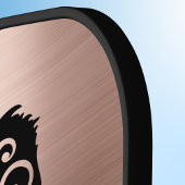 Fancy Hühner-Silhouette in Faux-Kupfer und Schwarz Pickleball Schläger