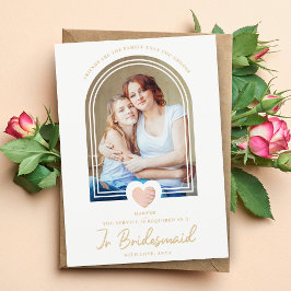 Fancy Jr Bridesmaid Pink Heart Foto vorschlagal Postkarte
