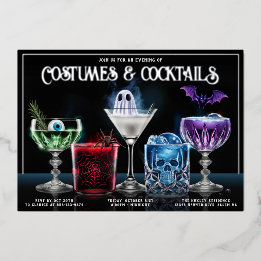 Fancy Kostüme & Cocktails Individuelle Folien-Einl Folieneinladung