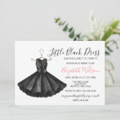 Fancy Little Black Dress Bachelorette Party Einladung (Stehend Vorderseite)
