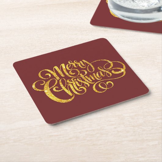Fancy Merry Christmas Rechteckiger Pappuntersetzer (angewinkelt)