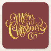 Fancy Merry Christmas Rechteckiger Pappuntersetzer (Vorderseite)