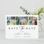 Fancy Minimalist Collage 3 Photos Couple Wedding (Stehend Vorderseite)