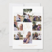 Fancy Modern Chic Collage 6 Photos Couple Save The Date (Vorderseite)