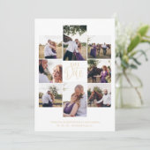 Fancy Modern Chic Collage 6 Photos Couple Save The Date (Stehend Vorderseite)
