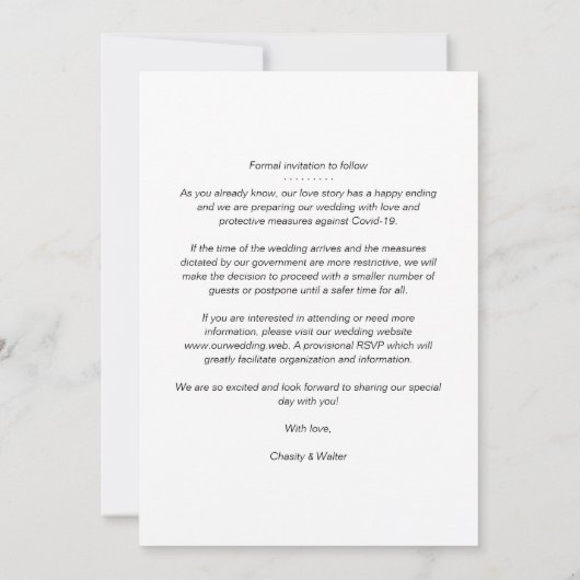 Fancy Modern Collage 3 Photos Wedding Couple Save The Date (Rückseite)