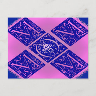 Fancy Mom Text in Blue and Purple Postkarte