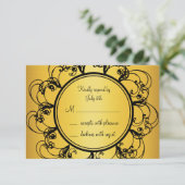 Fancy Monogram RSVP Karte (Stehend Vorderseite)