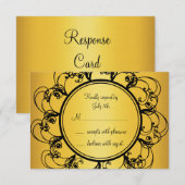 Fancy Monogram RSVP Karte (Vorne/Hinten)