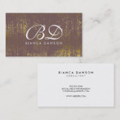Fancy Monogramm Schrift Gold Grunge Visitenkarte (Vorne/Hinten)