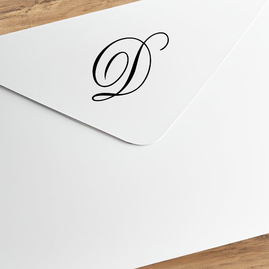 Fancy Monogramm Schriftbuchstabe D Gummistempel