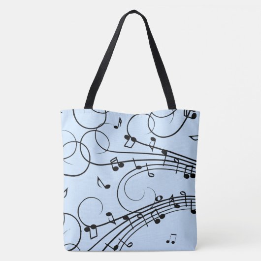 Fancy-Musiknoten Blau Tasche (Rückseite)