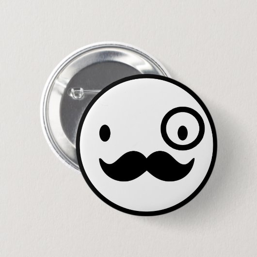 fancy mustchace face button (Vorne & Hinten)