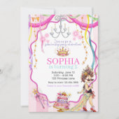 Fancy Nancy Birthday Invitation | Pink Princess Einladung (Vorderseite)