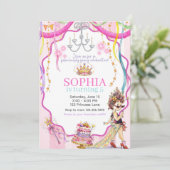 Fancy Nancy Birthday Invitation | Pink Princess Einladung (Stehend Vorderseite)