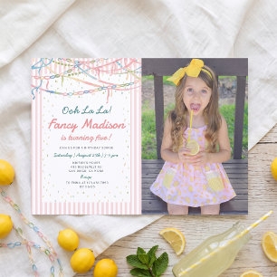 Fancy Nancy Pastell-Mädchen-Geburtstagsfeier-Einla Einladung