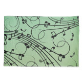 Fancy Notes Green Music Design Kissenbezug (Rückseite)