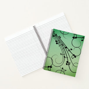 Fancy Notes Grüne Musikgestaltung Notizblock