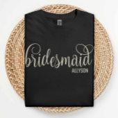 Fancy Off-White Schrift Brautjungfer Junggesellinn T-Shirt