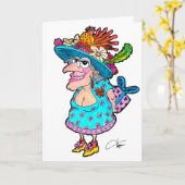 Fancy Old Lady Greeting Card Karte (Gelbe Blume)