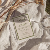 Fancy Old Money Olive Green QR Code Photo Wedding Einladung