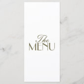 Fancy Oliven Grün Boho Old Money Boho Hochzeit Menükarte (Rückseite)