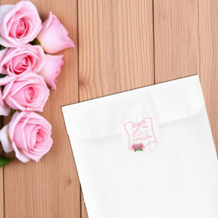 Fancy One Schleife Blumen 1. Geburtstag Runder Aufkleber