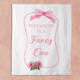 Fancy One Schleife Blumen 1. Geburtstag Wandteppich