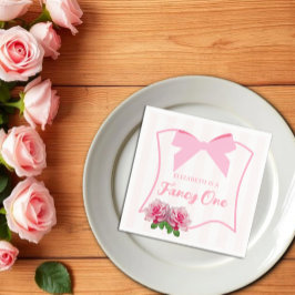 Fancy One Schleife Floral 1. Geburtstag Serviette