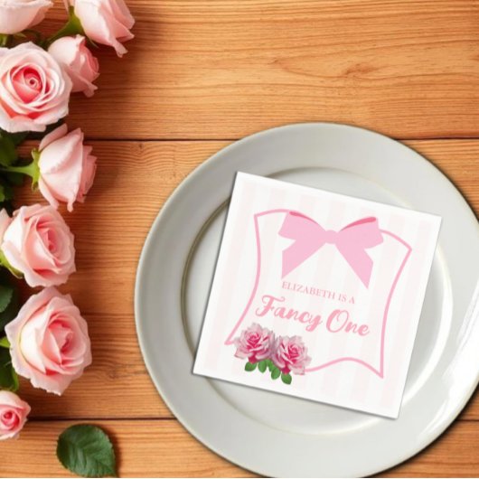Fancy One Schleife Floral 1. Geburtstag Serviette