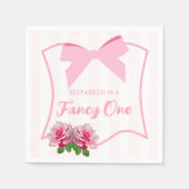 Fancy One Schleife Floral 1. Geburtstag Serviette (Vorderseite)