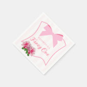 Fancy One Schleife Floral 1. Geburtstag Serviette (Ecke)