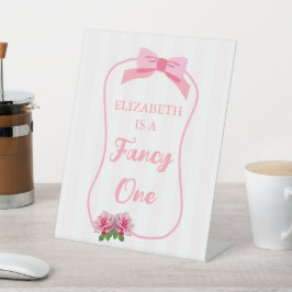 Fancy One Schleife Floral 1. Geburtstag Sockelschild
