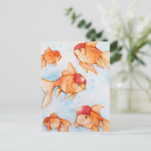Fancy Oranda Goldfisch Postkarte (Stehend Vorderseite)