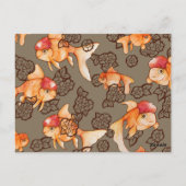 Fancy Oranda Goldfisch  Postkarte (Rückseite)